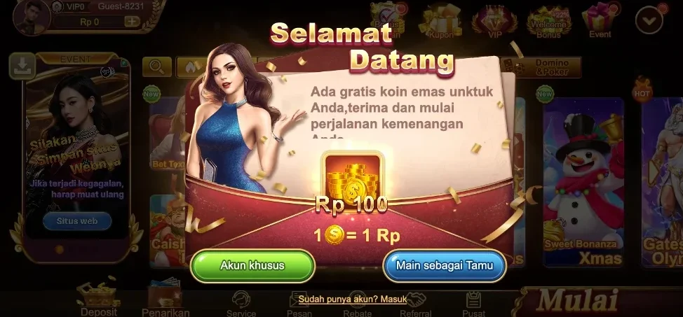 Tampilan platform UANG – slot online Indonesia